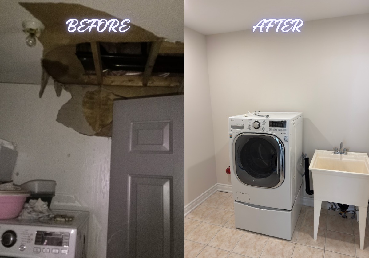 Professional drywall repair project
